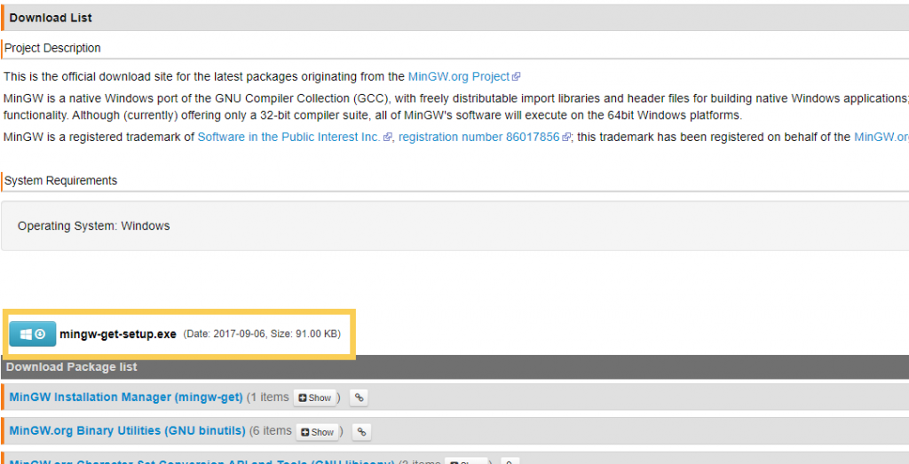 mingw-get