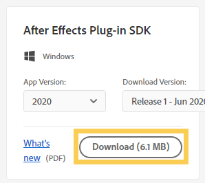 after effects sdk download